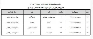 نتایج رقابت های والیبال بانوان تا ساعت 13 جمعه 5-11-97