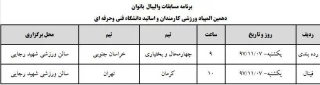 دیدار رده بندی و فینال والیبال بانوان