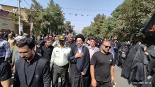 حضور رئیس ، معاون فرهنگی و دانشجویی ، جمعی از اساتید و کارکنان دانشکده ملی مهارت شهید رجایی کاشان در مراسم تشییع شهدای اقتدار و مبارزه با اسرائیل در کاشان  2