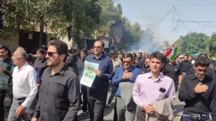 حضور رئیس ، معاون فرهنگی و دانشجویی ، جمعی از اساتید و کارکنان دانشکده ملی مهارت شهید رجایی کاشان در مراسم تشییع شهدای اقتدار و مبارزه با اسرائیل در کاشان  3